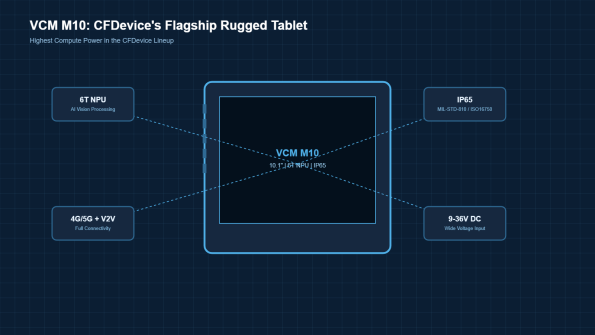 VCM M10 rugged vehicle tablet specifications